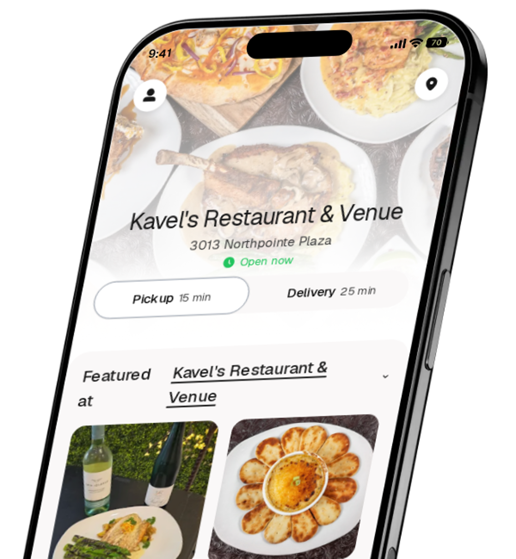 Kavel's Restaurant & Venue app preview